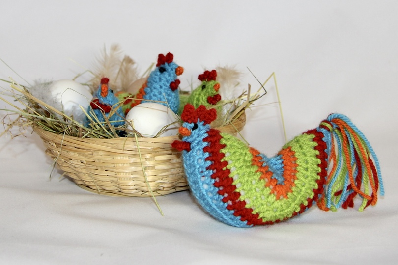 Hahn und Henne - verschiedene Größen - Häkelanleitung - sehr einfach