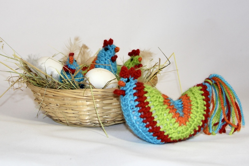 Hahn und Henne - verschiedene Größen - Häkelanleitung - sehr einfach