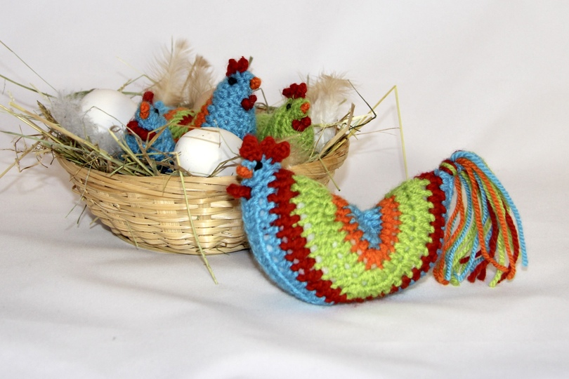 Hahn und Henne - verschiedene Größen - Häkelanleitung - sehr einfach