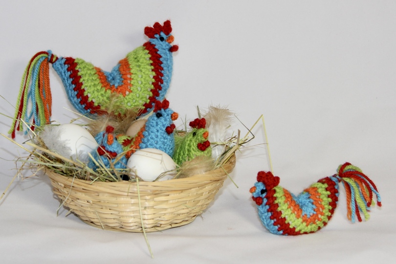 Hahn und Henne - verschiedene Größen - Häkelanleitung - sehr einfach