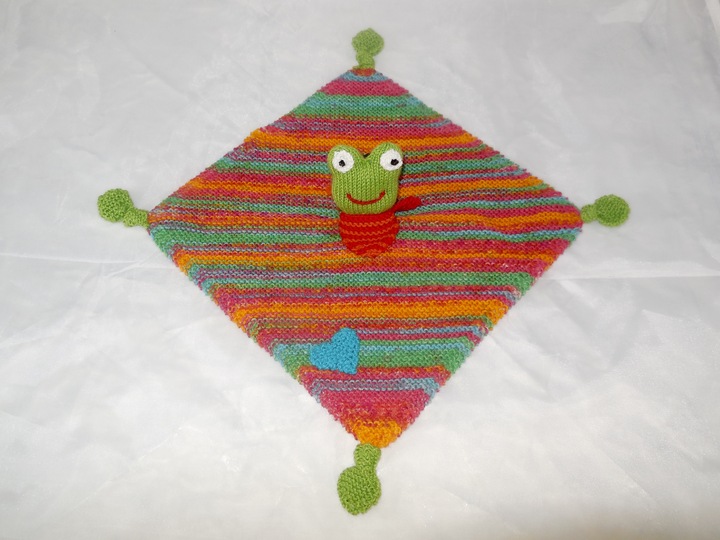 Strickanleitung Schnuffeltuch/ Kuscheltuch - Frosch