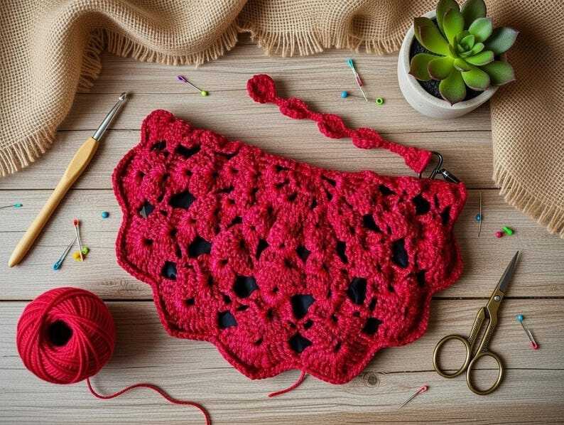 Häkel-Halbkreis-Tasche Muster + Foto-Tutorial | Nontycrochet PDF - Bild 15