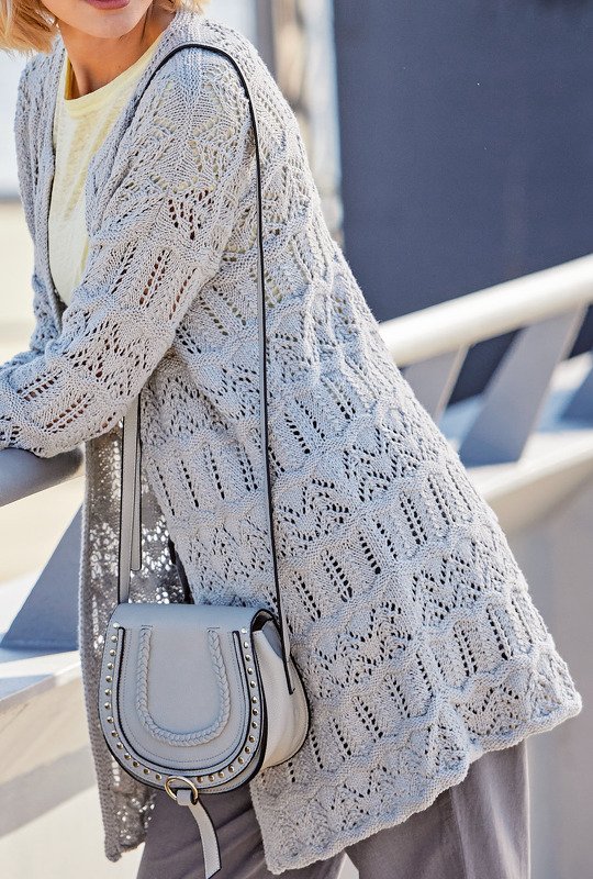 Cardigan mit ausdrucksvollem Ajourmuster - Bild 4