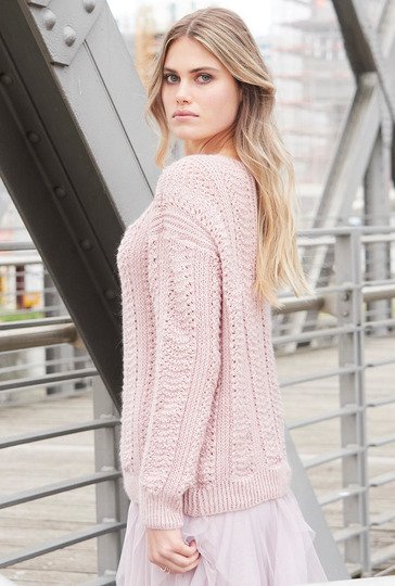 Pulli in Wellen-Streifenmuster in Rosa
