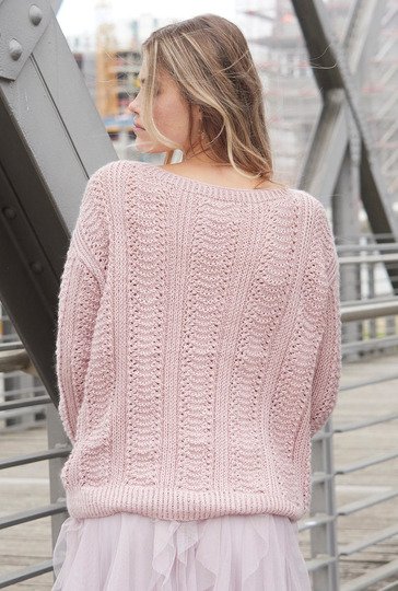 Pulli in Wellen-Streifenmuster in Rosa