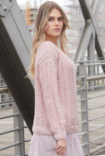 Pulli in Wellen-Streifenmuster in Rosa
