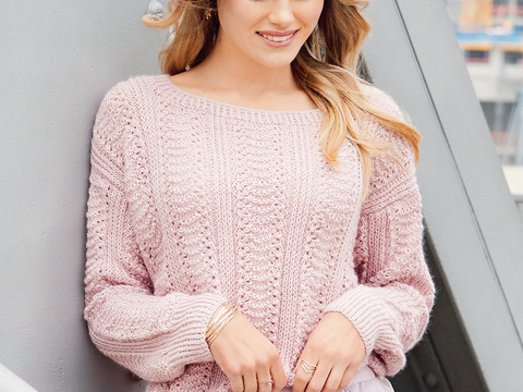 Pulli in Wellen-Streifenmuster in Rosa