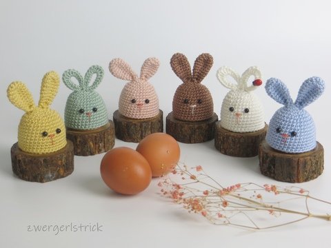 Häkelanleitung für süße Häschen-Eierwärmer
