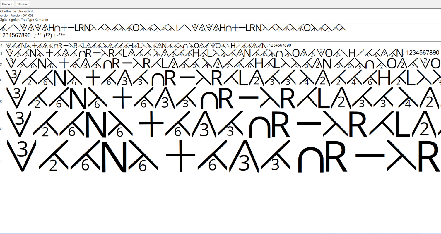 Strickschrift, digitaler Font zur Erstellung von Strickanleitungen - Bild 2