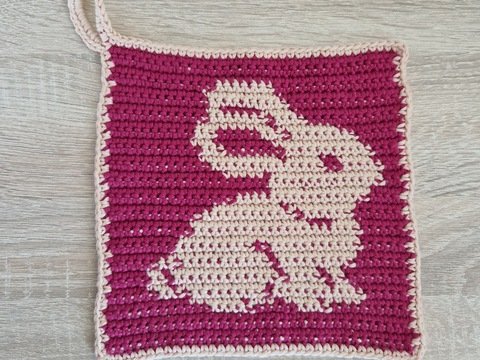 Häkelanleitung Topflappen Hase