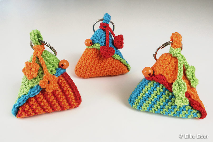 Schlüsselanhänger, Täschchen "Little Pyramid" - Häkelanleitung