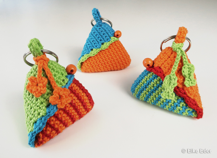 Schlüsselanhänger, Täschchen "Little Pyramid" - Häkelanleitung