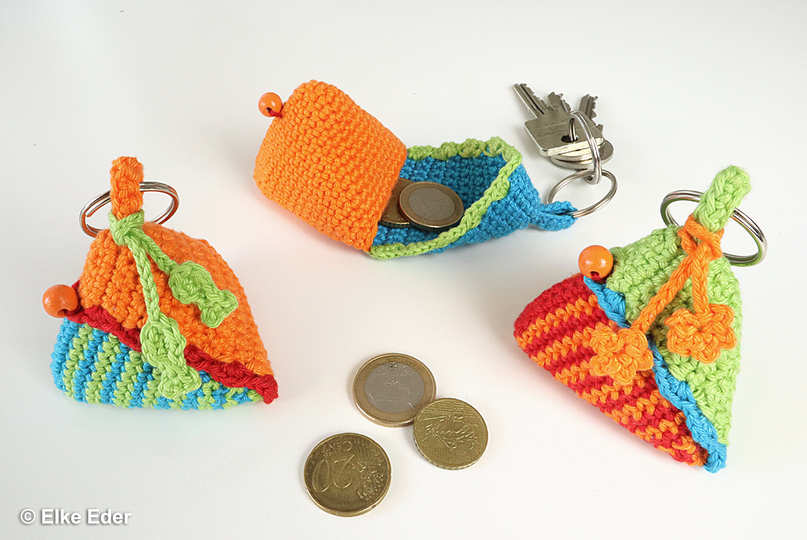 Schlüsselanhänger, Täschchen "Little Pyramid" - Häkelanleitung
