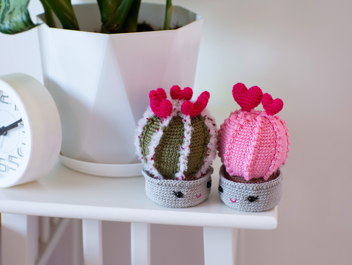 Сrochet pattern valentines heart cactus