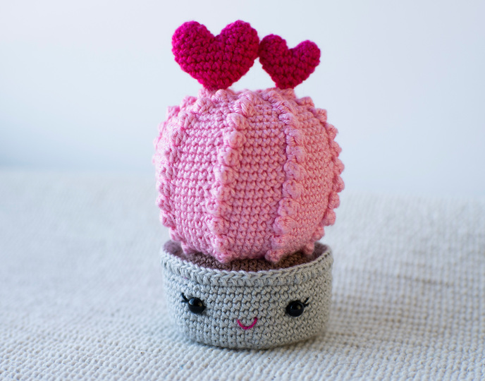 Сrochet pattern valentines heart cactus
