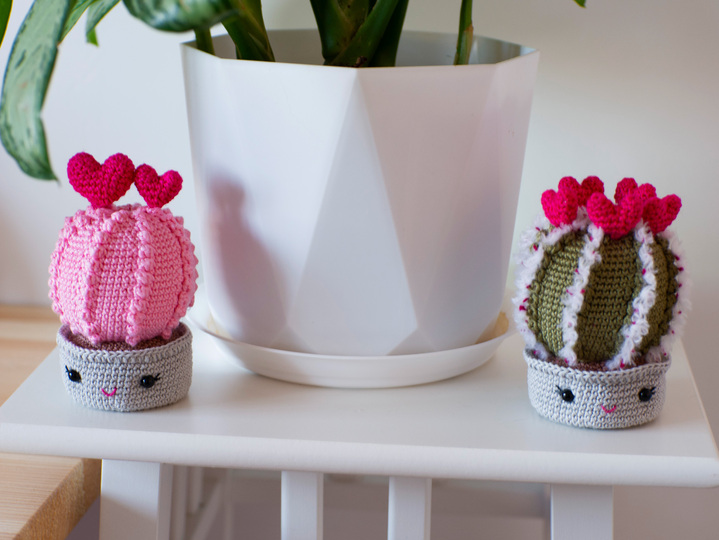 Сrochet pattern valentines heart cactus