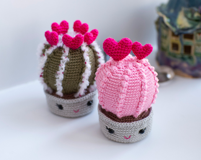 Сrochet pattern valentines heart cactus