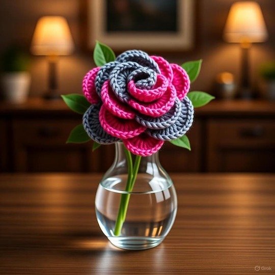 3D Crochet Rose Pattern • Multi-Layer Flower PDF + Video Tutorial