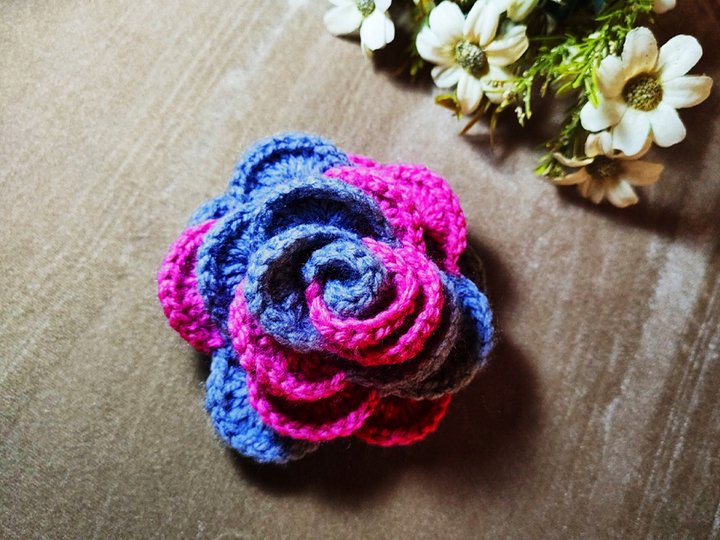 3D Crochet Rose Pattern • Multi-Layer Flower PDF + Video Tutorial