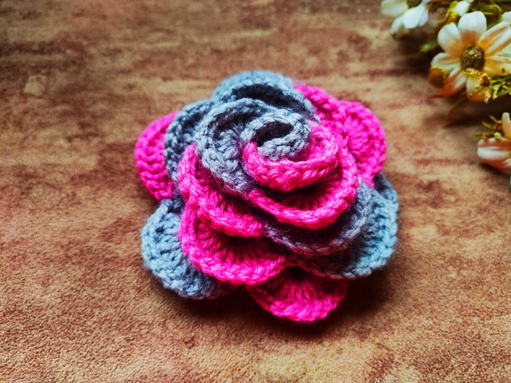 3D Crochet Rose Pattern • Multi-Layer Flower PDF + Video Tutorial