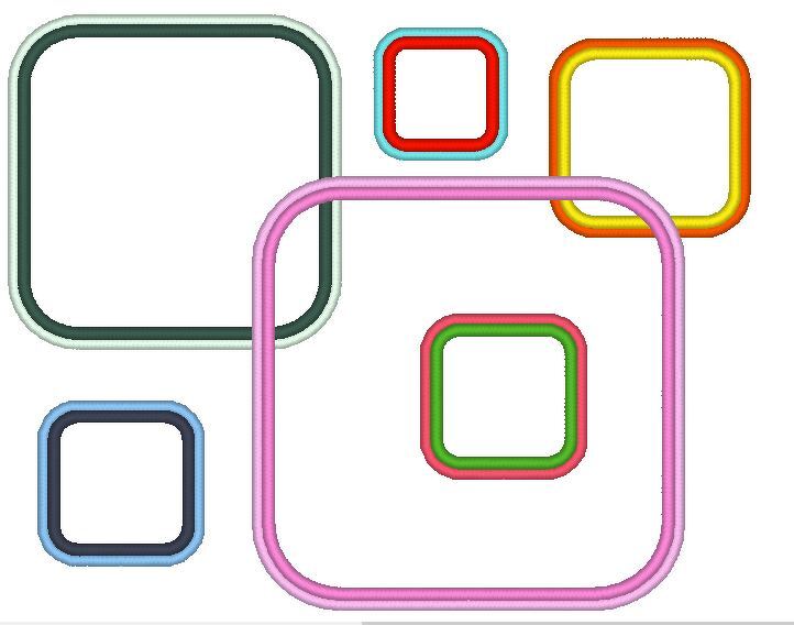 Stickdatei - Rechteck Quadrat Rahmen in 12 Größen