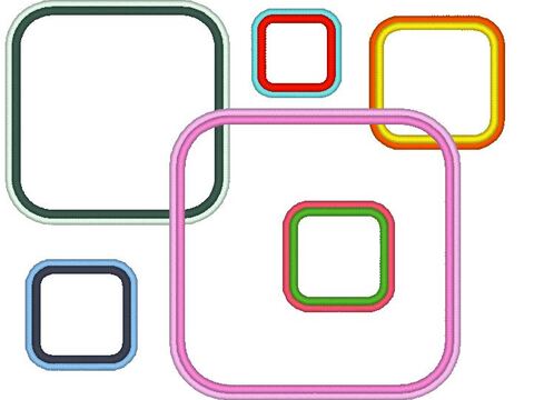 Stickdatei - Rechteck Quadrat Rahmen in 12 Größen