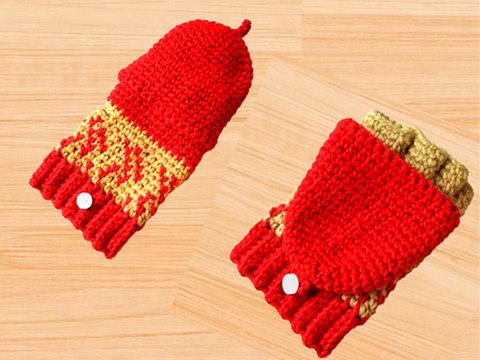 Häkelanleitung wandelbare Handschuhe • Fingerlose Fäustlinge PDF + Video