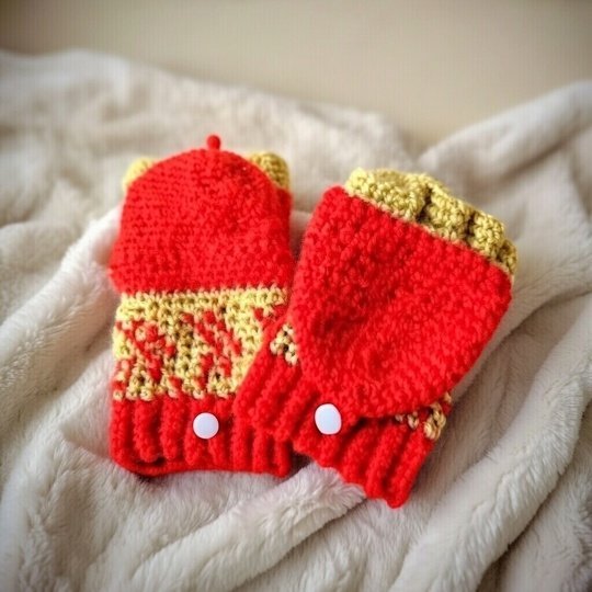 Crochet Convertible Gloves Pattern • Fingerless Mittens PDF + Video