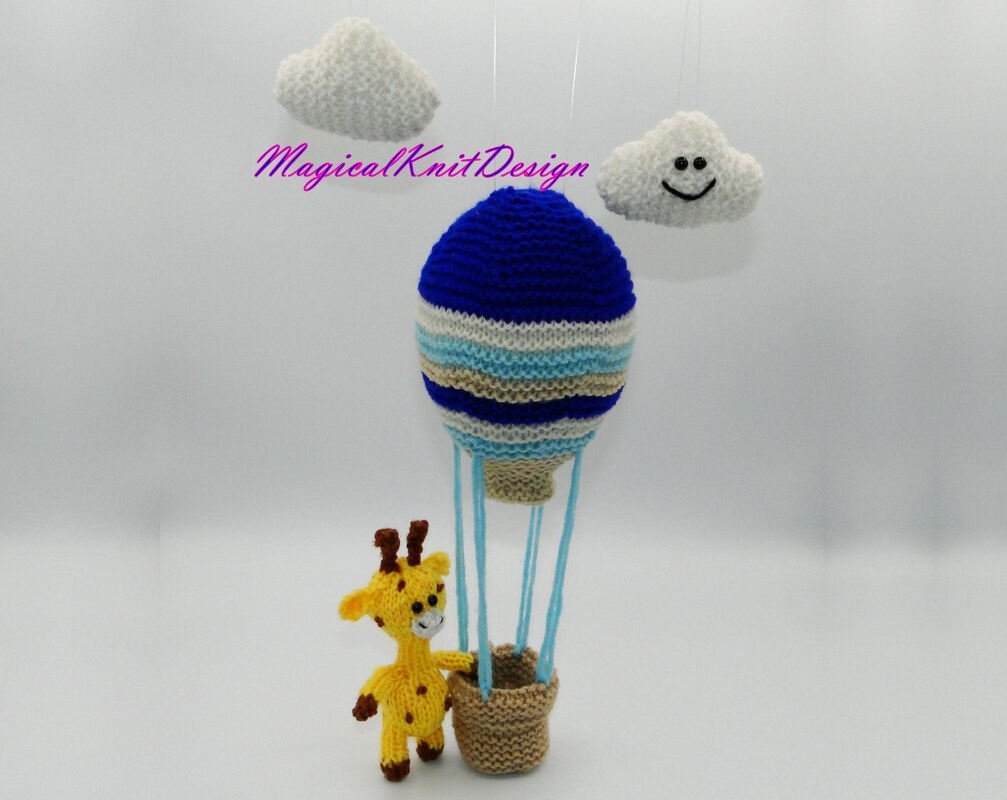 Ginger on air ballon knitting pattern baby shower soft toys giraffe animals - Image 8