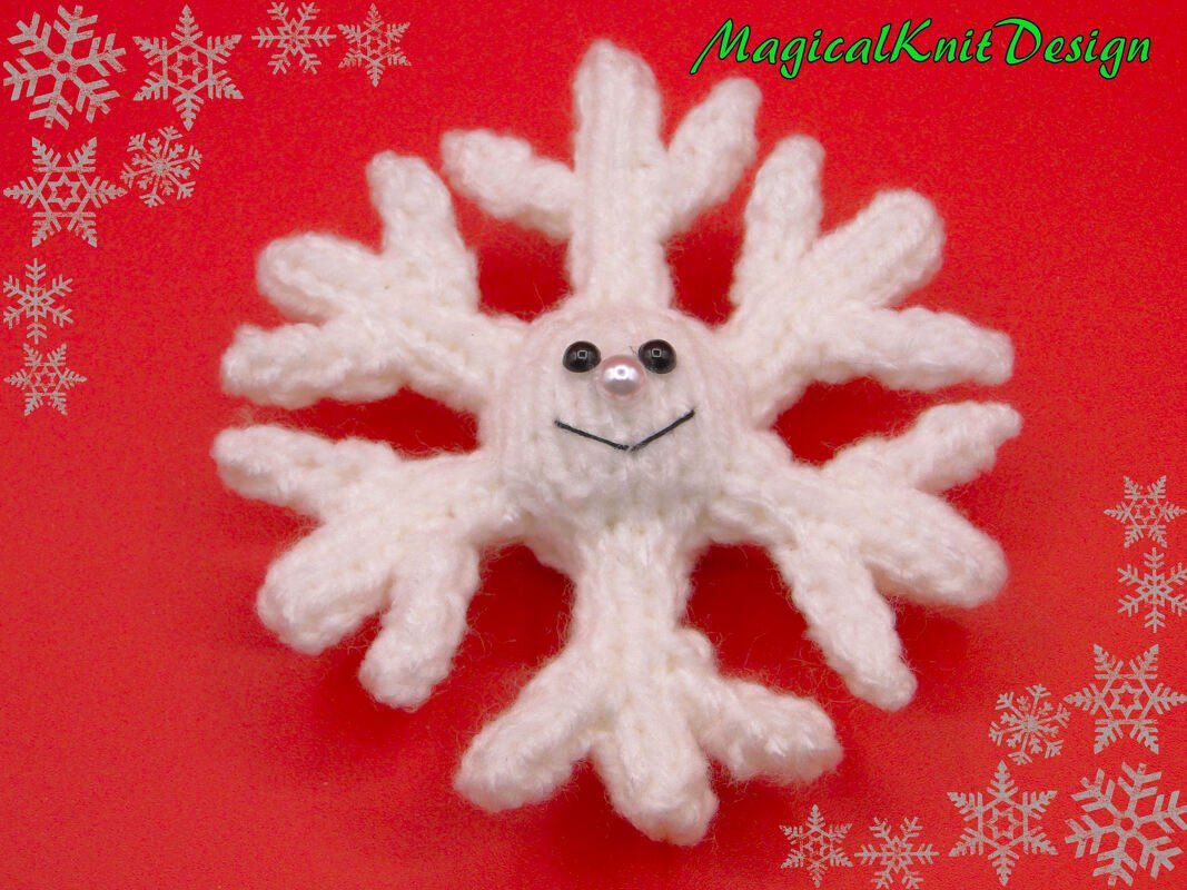 joy the snowflake knitting pattern Christmas decorations soft baby toys
