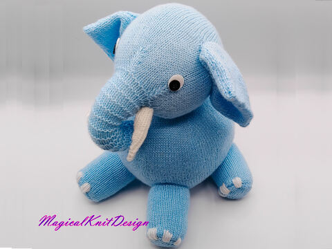 The blue elephant knitting pattern baby soft toys home decorations sofa