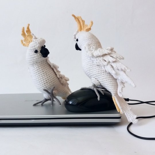 Papagei Kakadu. Häkelanleitung