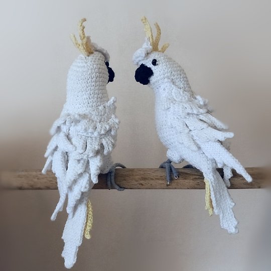 Papagei Kakadu. Häkelanleitung