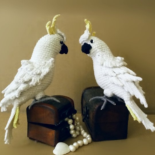 Papagei Kakadu. Häkelanleitung