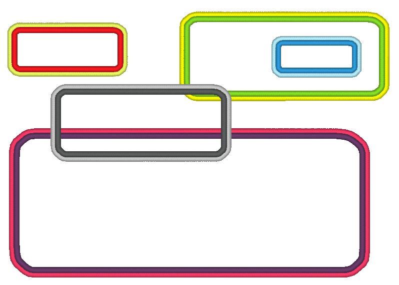 Stickdatei - Rechteck Rahmen mit doppeltem Rand in 13 Größen