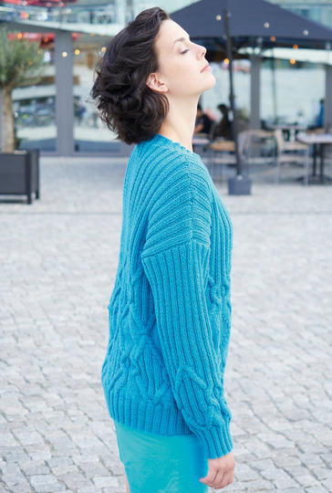 Pulli mit Rautenzöpfen und Rippen