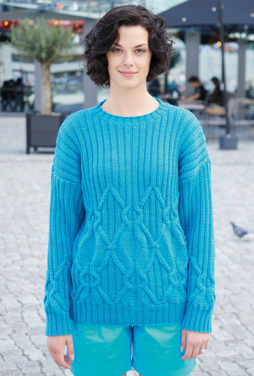 Pulli mit Rautenzöpfen und Rippen