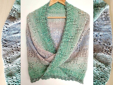 Leichter Schal oder Loop "Primavera", Möbius, häkeln