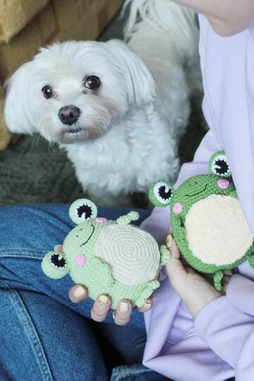 Crochet cute frog toy