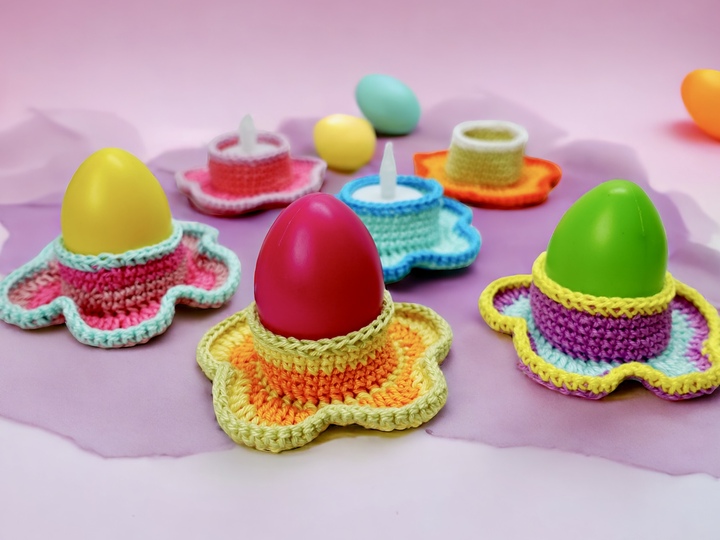 Blossom Egg Cup / Tealight Holder - Crochet Pattern