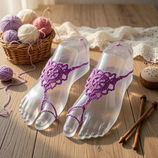 Crochet Barefoot Sandals PDF Pattern + Video (English Only) – nontycrochet