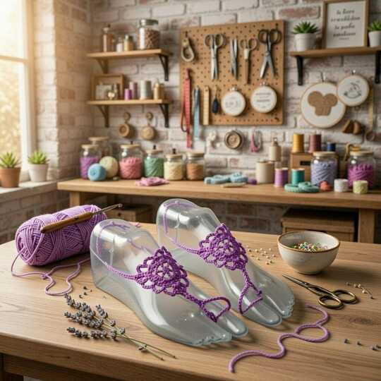 Crochet Barefoot Sandals PDF Pattern + Video (English Only) – nontycrochet