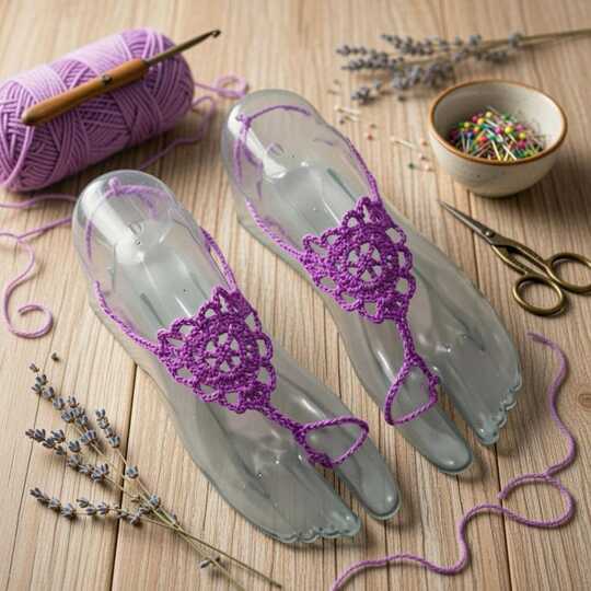 Crochet Barefoot Sandals PDF Pattern + Video (English Only) – nontycrochet