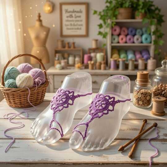 Crochet Barefoot Sandals PDF Pattern + Video (English Only) – nontycrochet