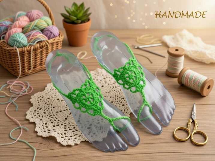 Crochet Barefoot Sandals PDF Pattern + Video (English Only) – nontycrochet