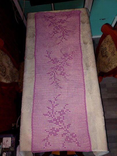 Tischläufer Blumen häkeln