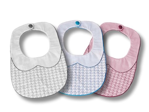 Stickdatei Latz Lätzchen Kragen ITH zwei Größen, 16x26 und 18x30, Baby