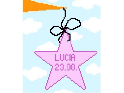 Häkelmuster * BABYGLÜCK - GIRL personalisiert * Grafik für Fm Decke