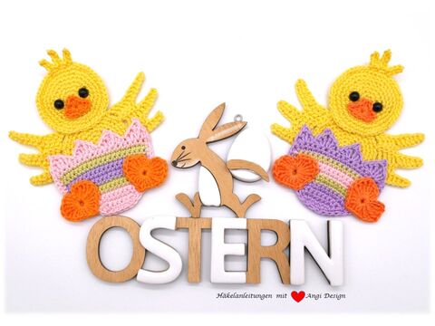 Häkelanleitung Applikation "Küken"