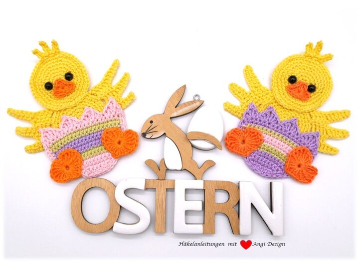 Häkelanleitung Applikation "Küken"